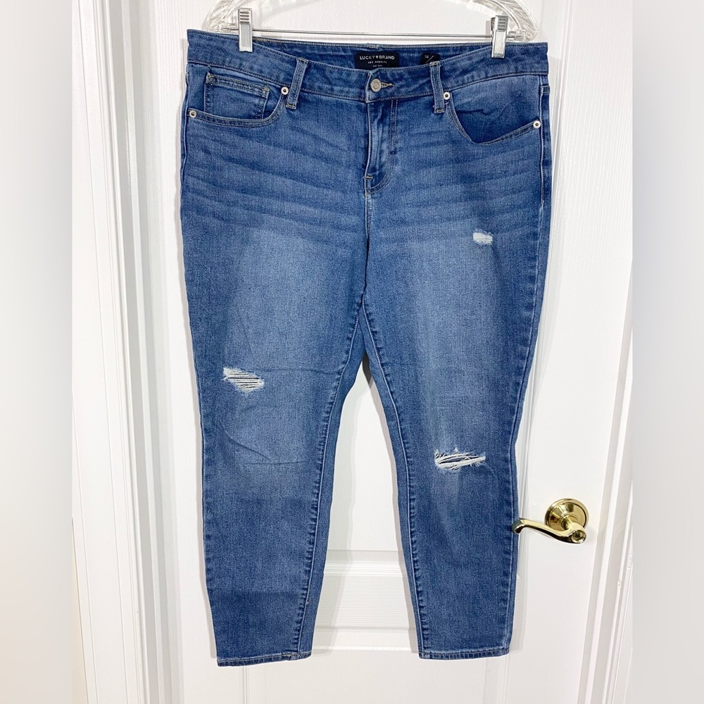 Lucky Brand Lolita Distressed Low Rise Skinny Ankle Jeans Size 14/32